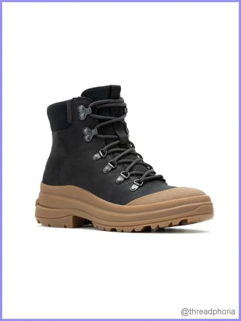 Waterproof Leather Ankle Hiking Boots Lace Zip Round Toe